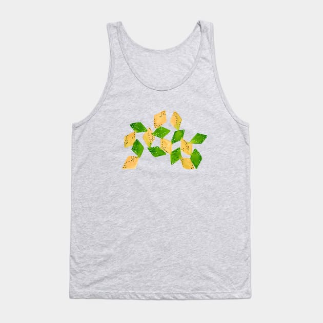 Watercolor green and tan connected diamond shapes Tank Top by Shelworks Stationery